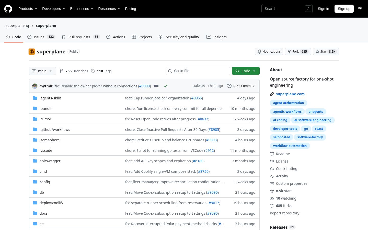 Screenshot of GitHub - superplanehq/superplane: Open source factory for one-shot engineering