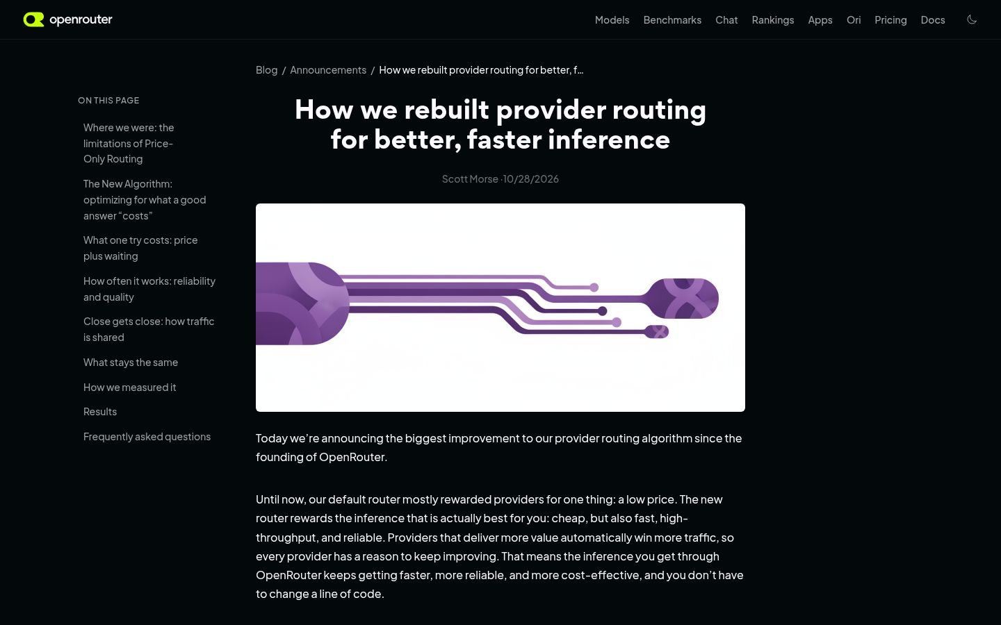 Screenshot of How OpenRouter rebuilt provider routing for better, faster inference
